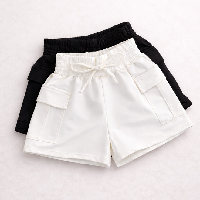 Kit com 2 Shorts Cargo Moletinho Feminino Confortável em Oferta na Shopee