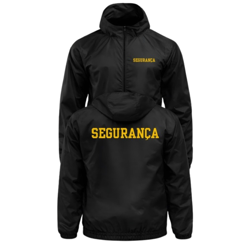 Jaqueta Corta Vento Masculina 100% Poliester Uniforme de Trabalho Profissões Segurança Preta Envio Rápido Malha Premium