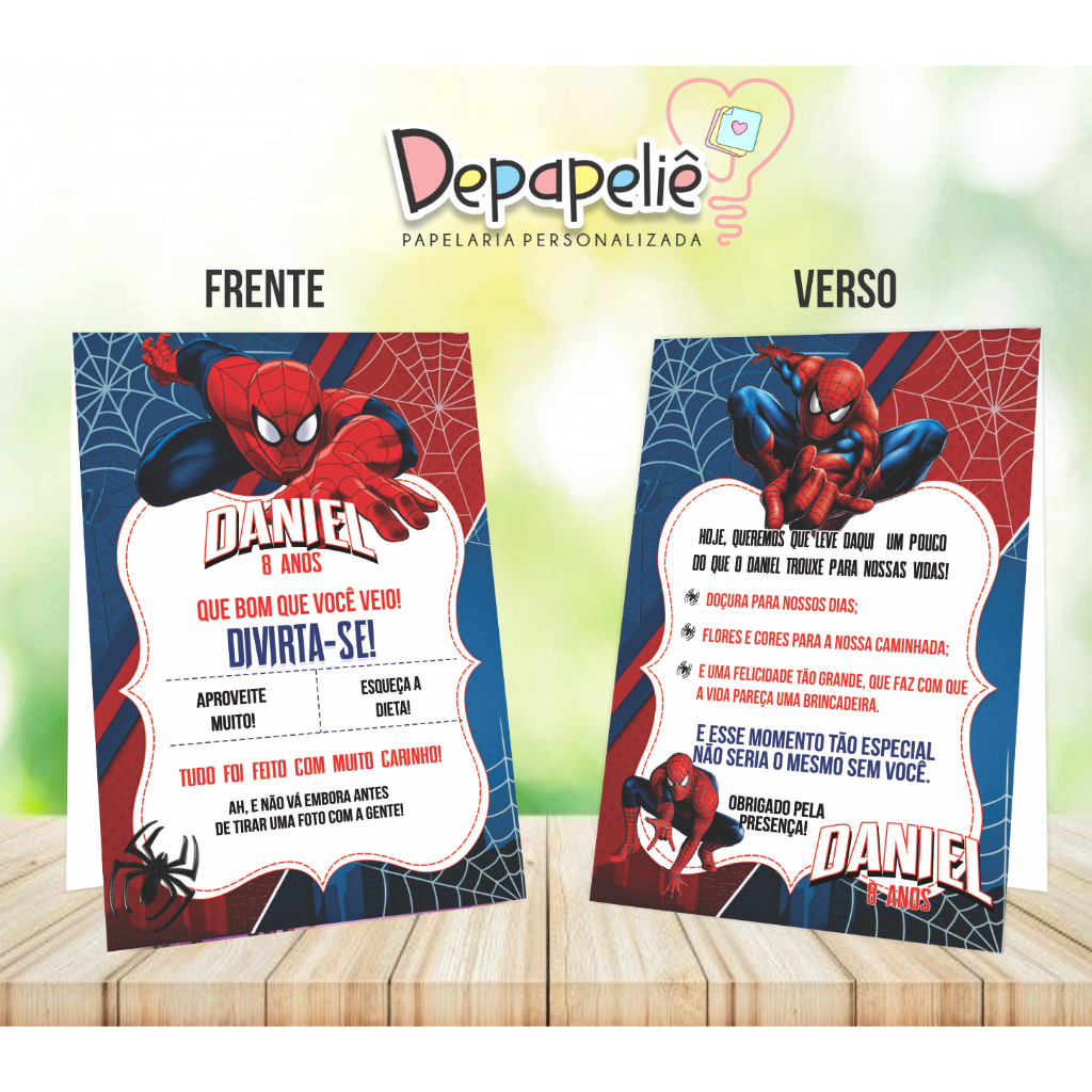 Plaquinha de Mesa Personalizada HOMEM ARANHA  Festa  Aniversário INFANTIL  SPIDERMAN  LEMBRANCINHAS