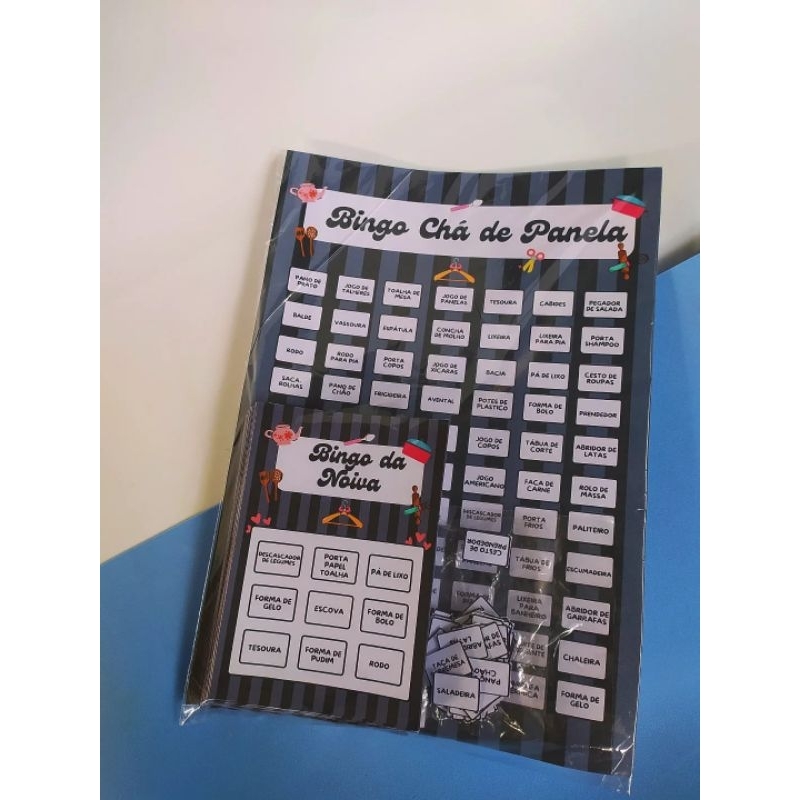 Bingo Personalizado Chá de Panela - Bingo da Noiva - com 50/80/100 cartelas - Lembrancinha Bingo da Noiva