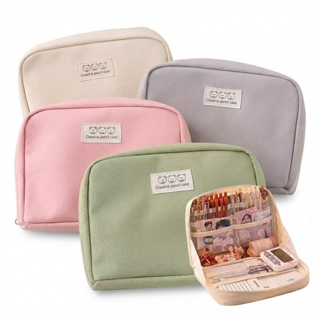 Estojo Organizador Multifuncional Grande Escolar Escritório Portátil Com Divisórias Tamanho 21x6x16cm Várias Cores em Oferta na Shopee