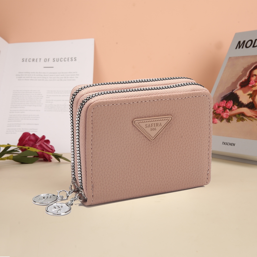 Carteira Feminina PU com Zíper Seguro para Maior Segurança LT752