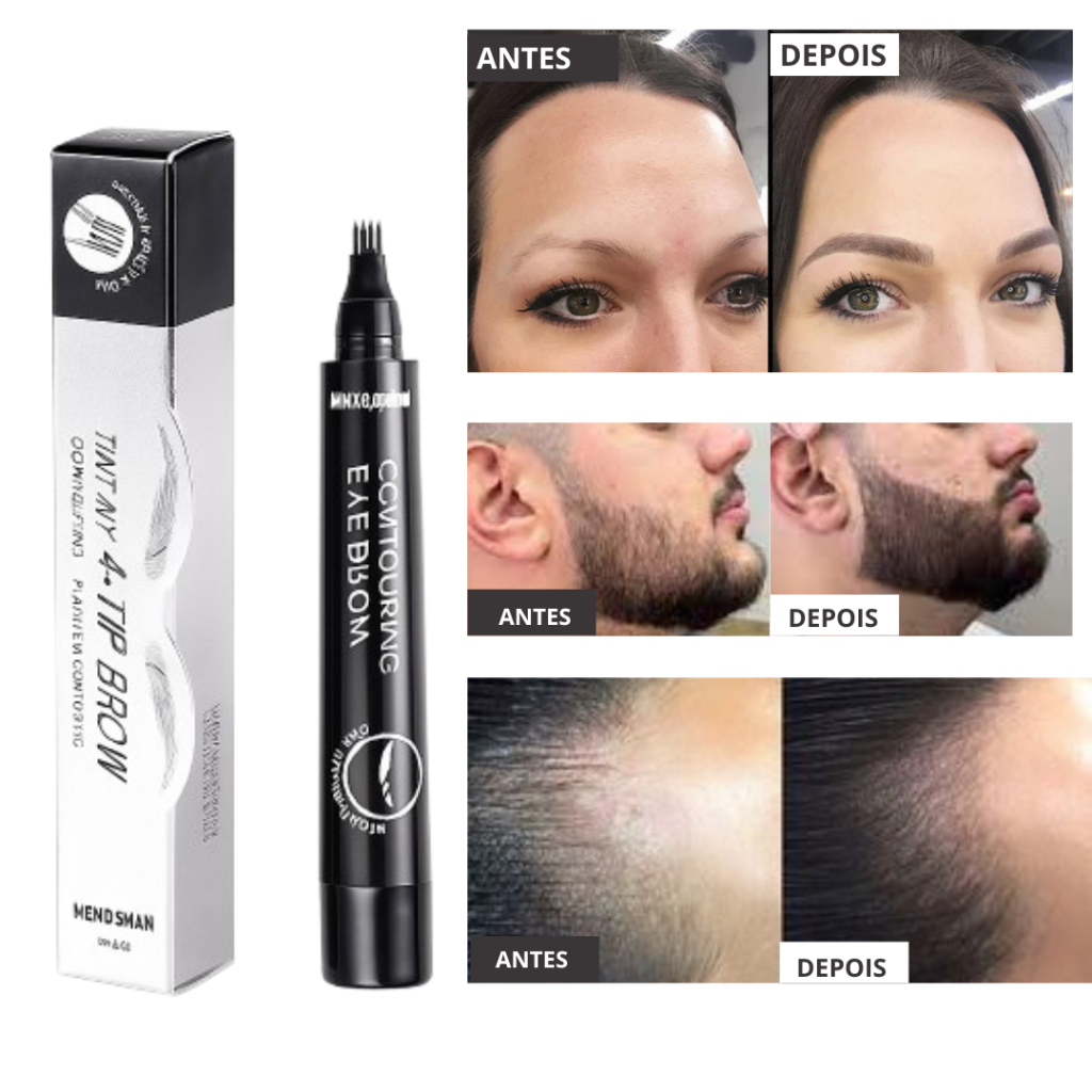 Lápis Caneta Fio a Fio para Sobrancelha – Efeito Microblading 24h à Prova d’Água – Traços Naturais Semelhantes a Cabelos