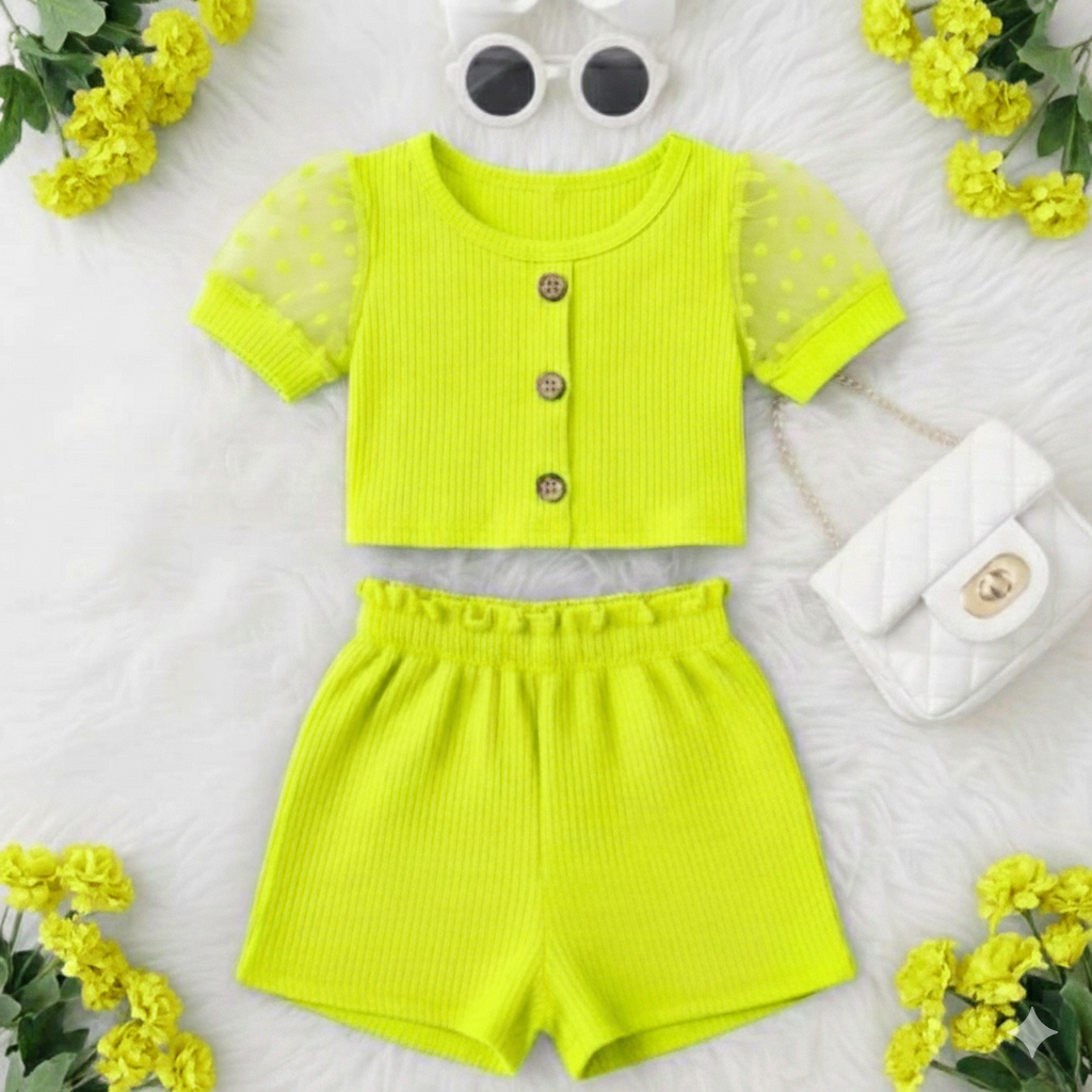 Conjunto Infantil Canelado de Tule Meninas