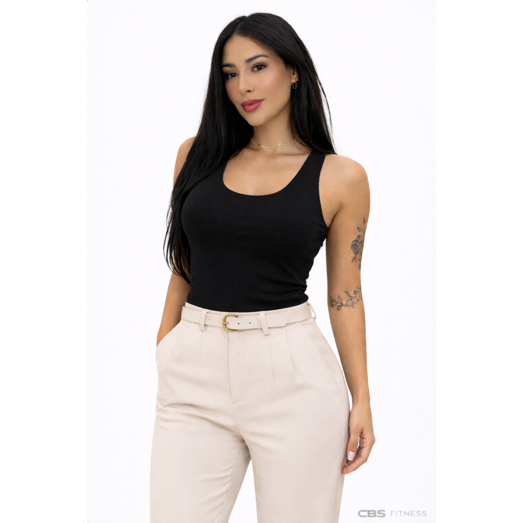 Cropped Regata  Básico Suplex Forro Duplo Liso confortavel versatil estilosa