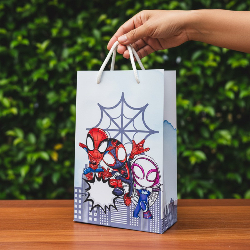 Pegue e Monte | Sacolinha Personalizada Spidey e seus amigos |  Lembracinha Festa Infantil | Pronta Entrega