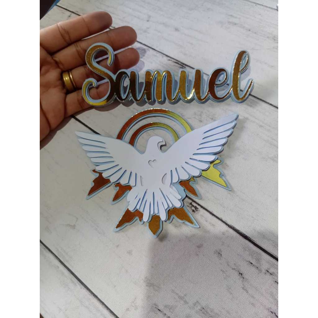 Topo Toppe de Bolo Personalizado para Evento Religioso / Batizado / Primeira Comunhão / Crisma