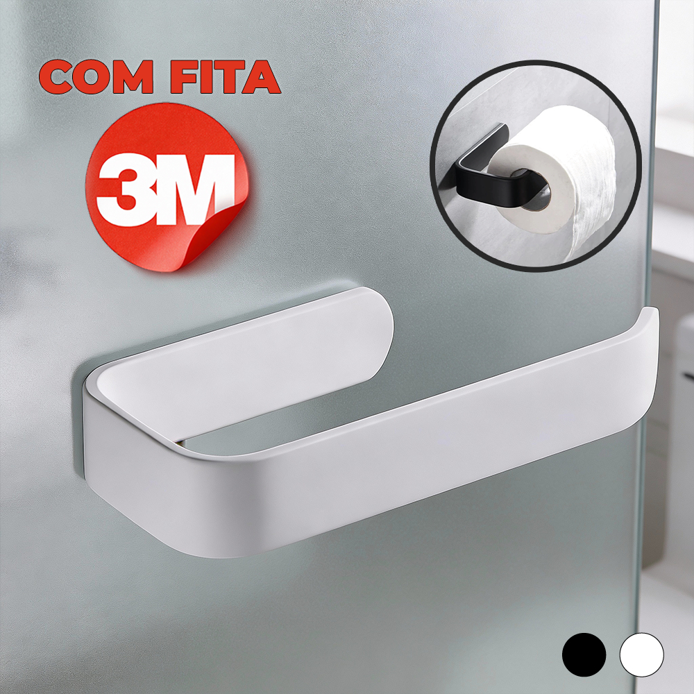 Suporte De Rolo De Papel Higiênico Acessórios Banheiro 3M Cola Branco