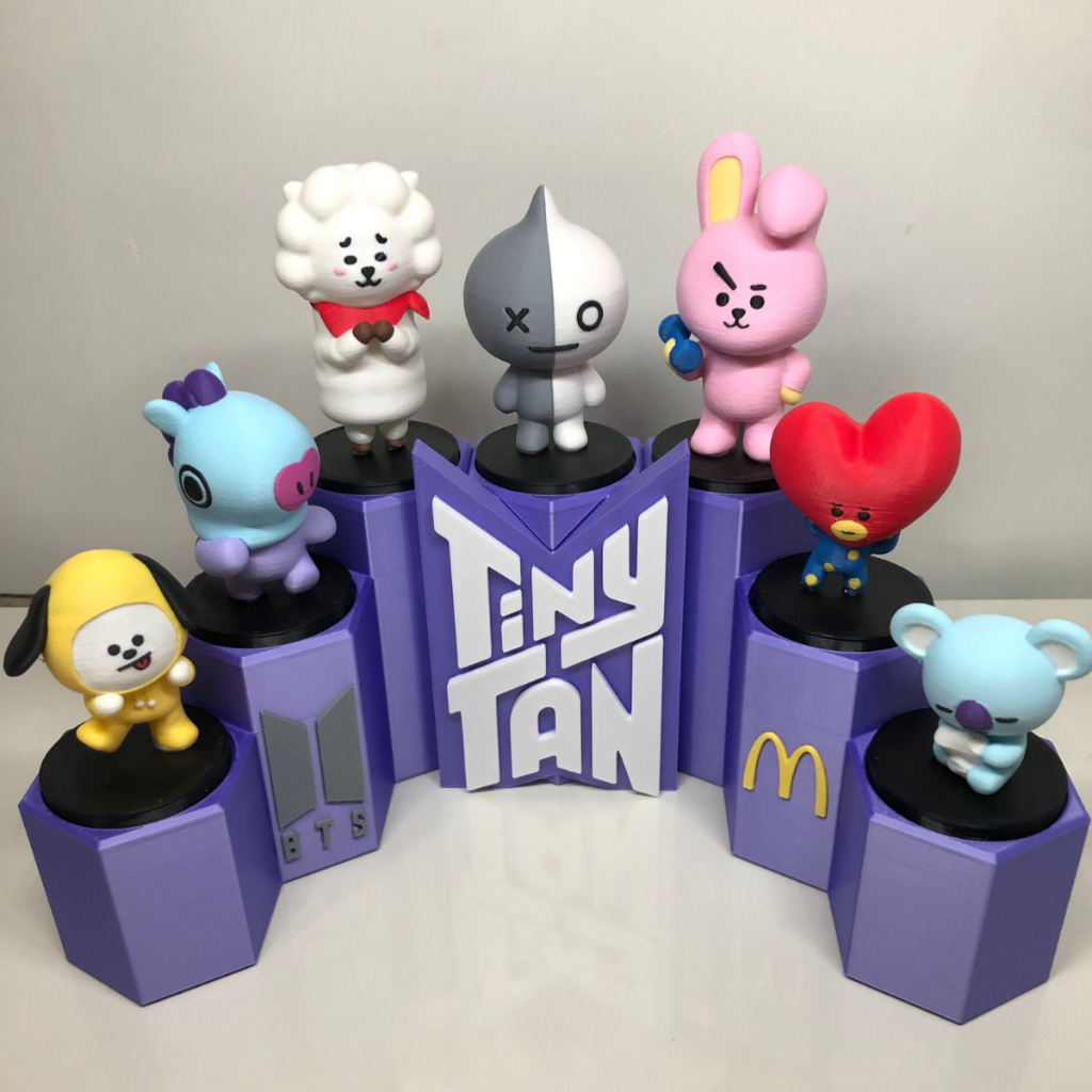 BT21 BTS Bonecos Mascotes Coleção Completa Tiny Tan McDonald's Impressão 3D Alta Qualidade