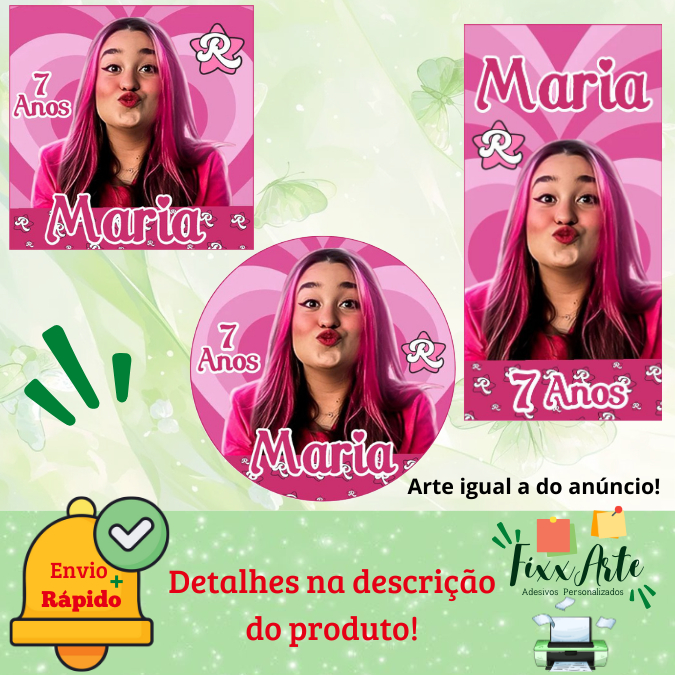 EMILLY VICK DOS ROSAS - 100/60/40 Adesivos Personalizados para Festas ( Envia Rápido) em Oferta na Shopee