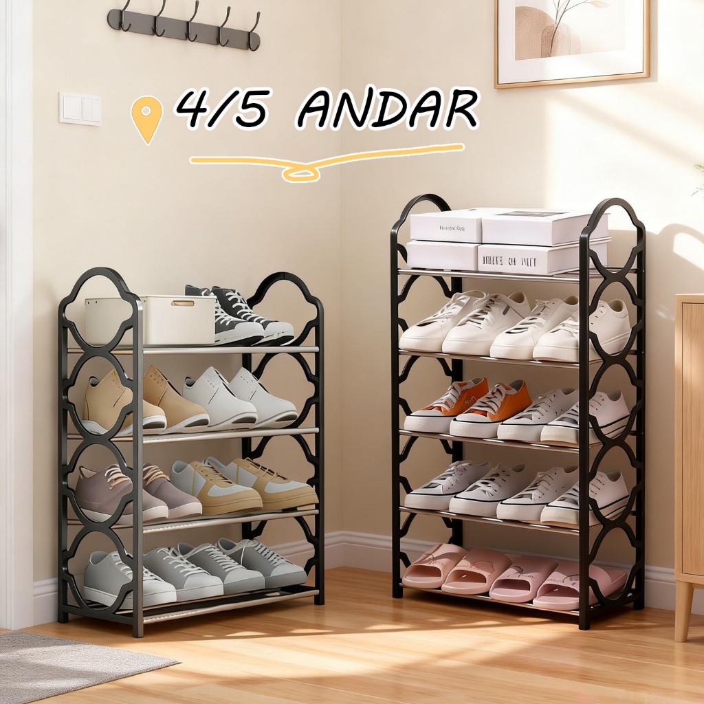 Sapateira 4 ou 5 Andares Multiuso Desmontável Organizadora Multiuso Sapatos Livros Brinquedos