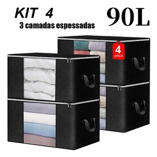 8 /4/2 pcs 90L Caixas Organizadoras de Roupas Calçados Cobertas TNT Com Tampa Ecológico Multiuso À prova de umidade