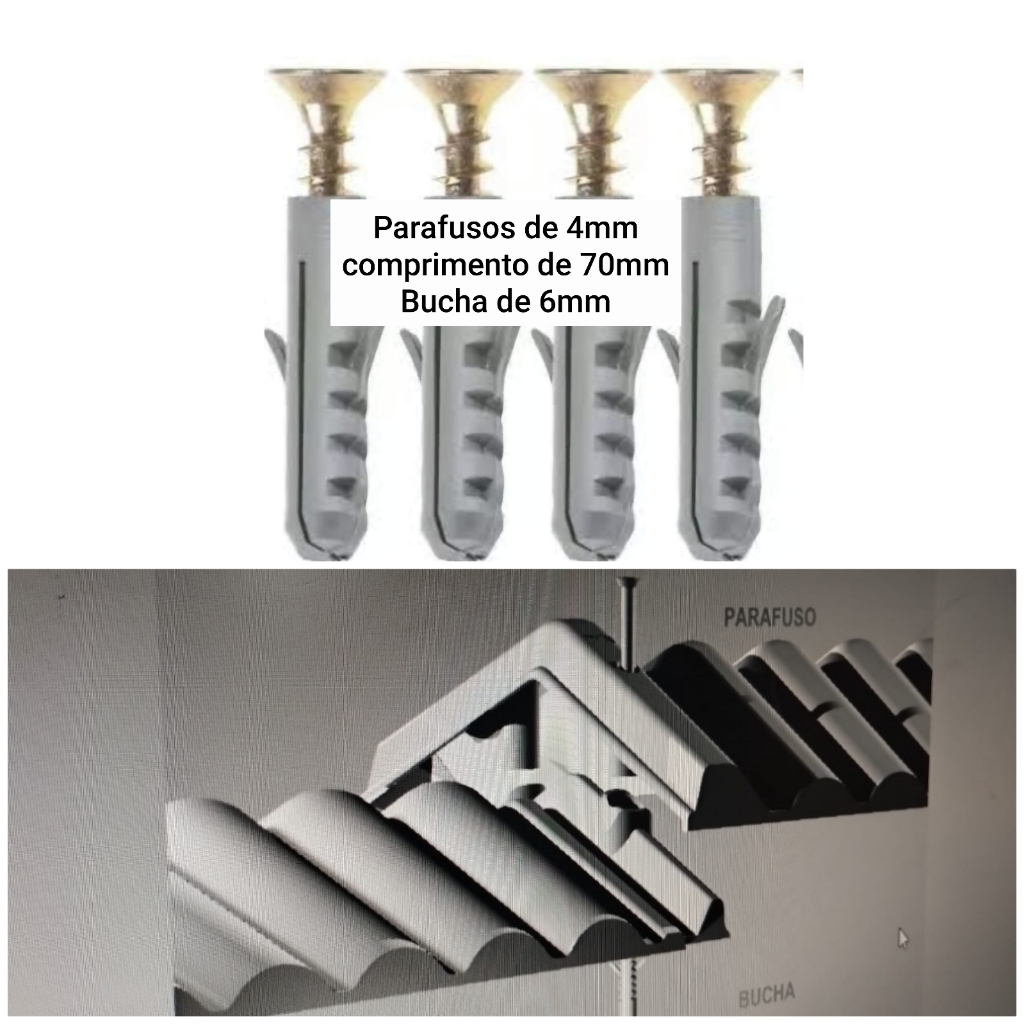 Conjunto de Fixação de Capa de Muro(35parafusos 4mmx40mm e Bucha 6mm) em Oferta na Shopee