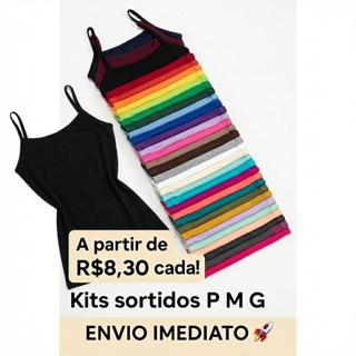 Kit Blusas Femininas Regata Alcinha Malha Suede Atacado Revenda • Sortidas P M G em Oferta na Shopee
