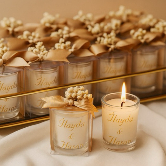 50 Velas Aromáticas Personalizadas 50g | Lembrancinhas para Casamento Batizado Chá de Bebê Formatura