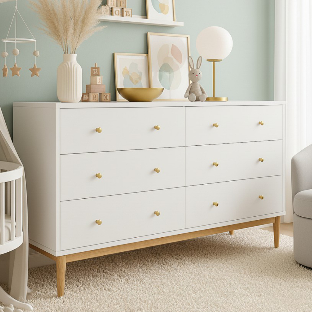 Cômoda Oslo 6 Gavetas Luxo Design Moderno cores premium P/ Quarto Casal sala quarto infantil Bebê Fraldário em Oferta na Shopee