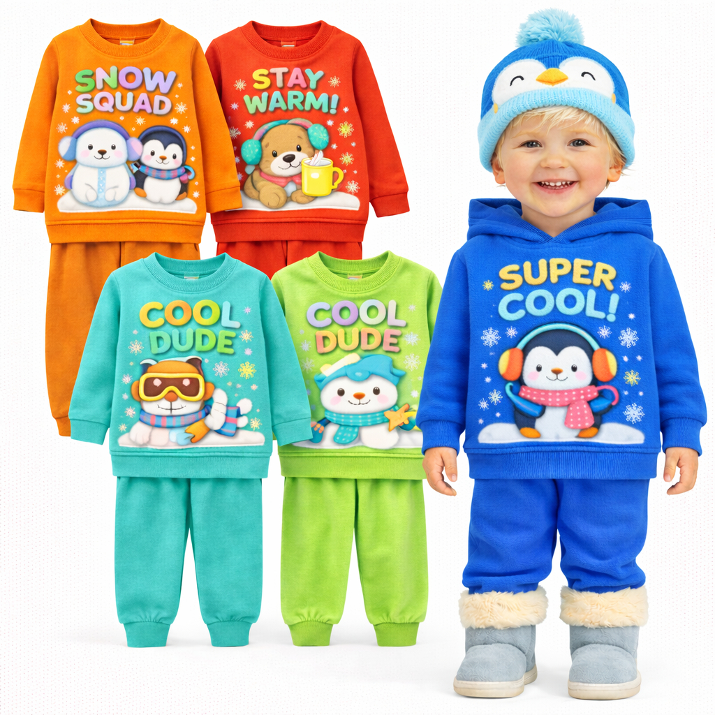 Kit Sortido 2 ou 6 Roupaa De Moletom Bebê Menino Infantil Inverno Conjunto Casaco Bebê Agasalho Flanelado de Bebê