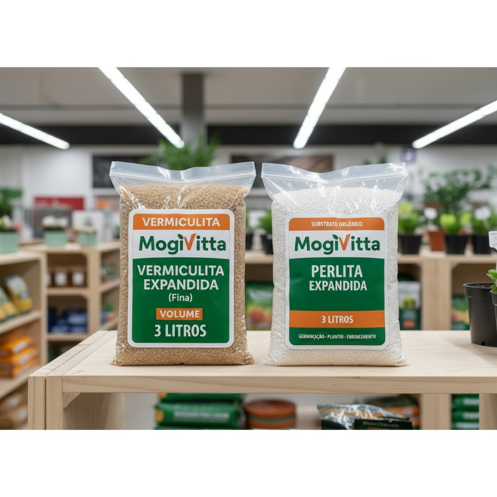 Kit Perlita + Vermiculita - Substrato Orgânico - Germinação Plantio Crescimento - Orquídeas Vasos