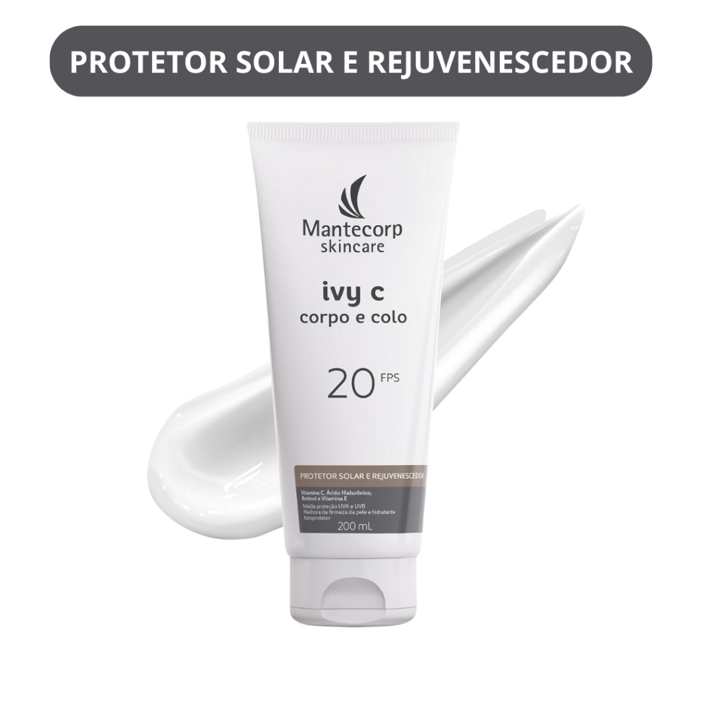 Protetor Solar e Rejuvenescedor Ivy C Corpo e Colo FPS20 - 200ml