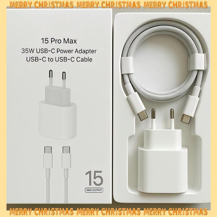 Carregador iPhoneOriginal  15 e 16 Pro Max 35W Turbo Fonte USB-C + Cabo Tipo-C Tipo C de 1M Lacrado