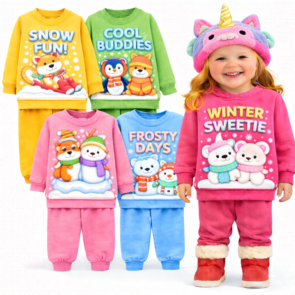 Kit Sortido 2 ou 6  Peças de Moletom Roupa Bebê Menina Infantil Inverno Conjunto Manga Longa Menina Infantil Bebê