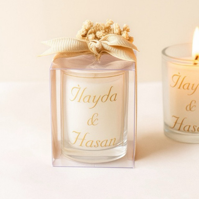 Kit 35 Velas Aromáticas Personalizadas 50g | Lembrancinhas para Casamento, Batizado, Chá de Bebê, Formatura