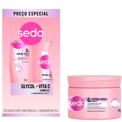 Seda Glycol Vitamina C Complex Luminous UV –Kit: Shampoo 300ml + Condicionador 190ml + Máscara 300g