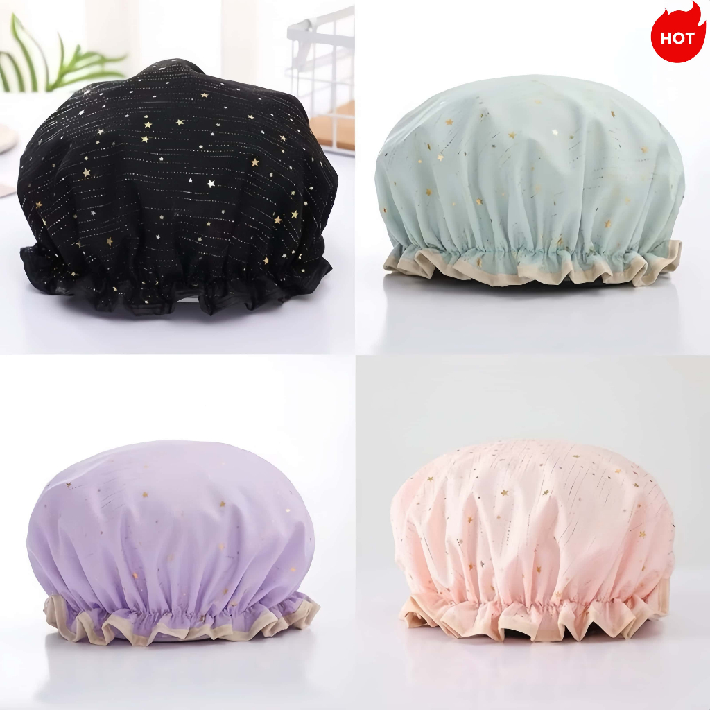 💎Touca de Banho Dupla Camada Impermeável Estrela Deluxe- Conforto & Proteção&Alta qualidade