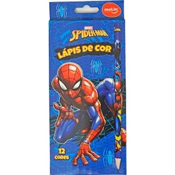 Lápis De Cor 12 Cores Spiderman Marvel - Molin Homem Aranha