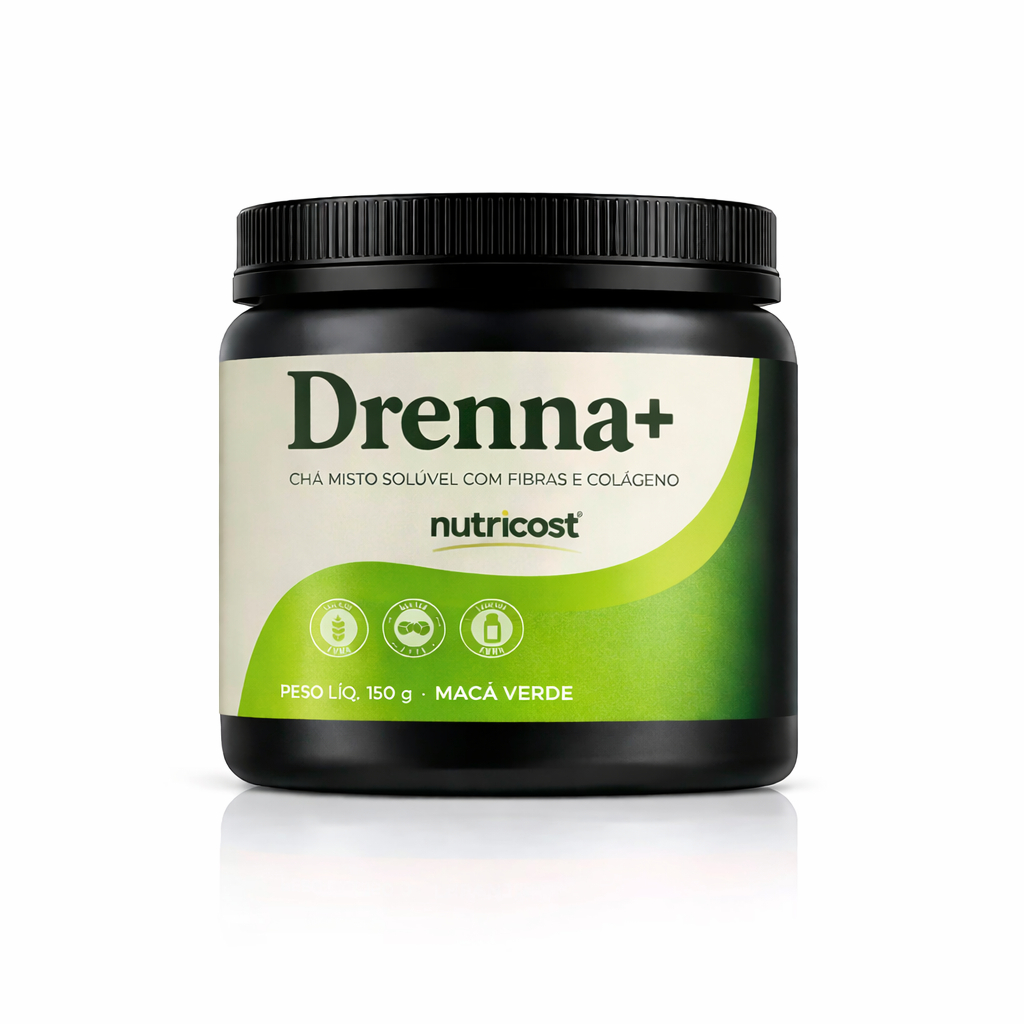 1 Drenna+ Chá Misto Solúvel Com Fibras E Colágeno 150g Frutas vermelhas, Maça verde, Laranja, Limão