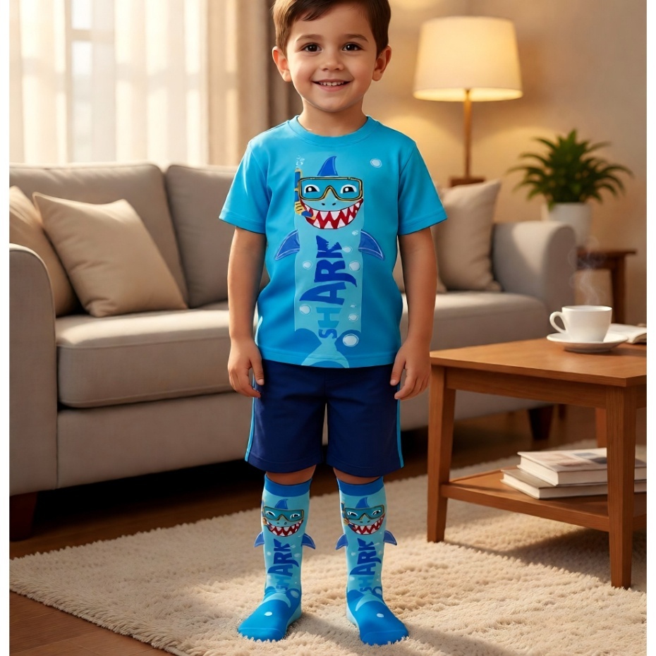 Meias Menino Garoto Infantis Com Estampa 3D De Desenhos Animados - Meias Até O Joelho, Divertidas, Coloridas E Perfeitas