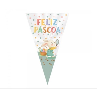 50 cone Transparente decorado para pipoca doces chocolates 18x30 em Oferta na Shopee