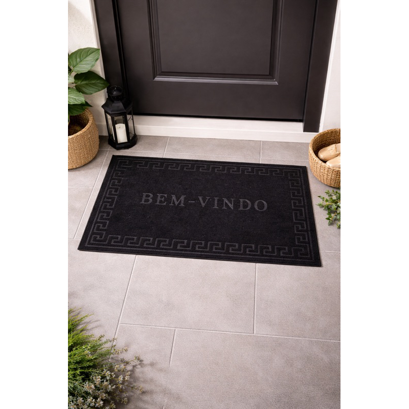 Tapete Capacho Porta Entrada de vinil Bem vindo emborrachado antiderrapante fácil limpar em Oferta na Shopee