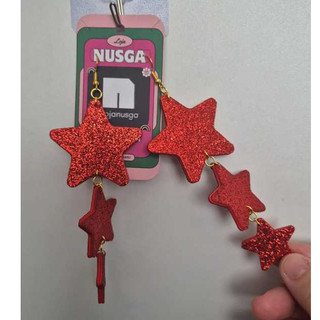 Brinco de Glitter Estrela Tripla, Brinco estrelas, Brinco de Carnaval
