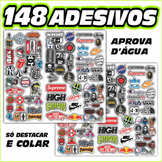 Pack 148 - 60 Adesivos para Skate Surf Marcas Hype Moda - Notebook Mala Carro Moto - À Prova D'água em Oferta na Shopee