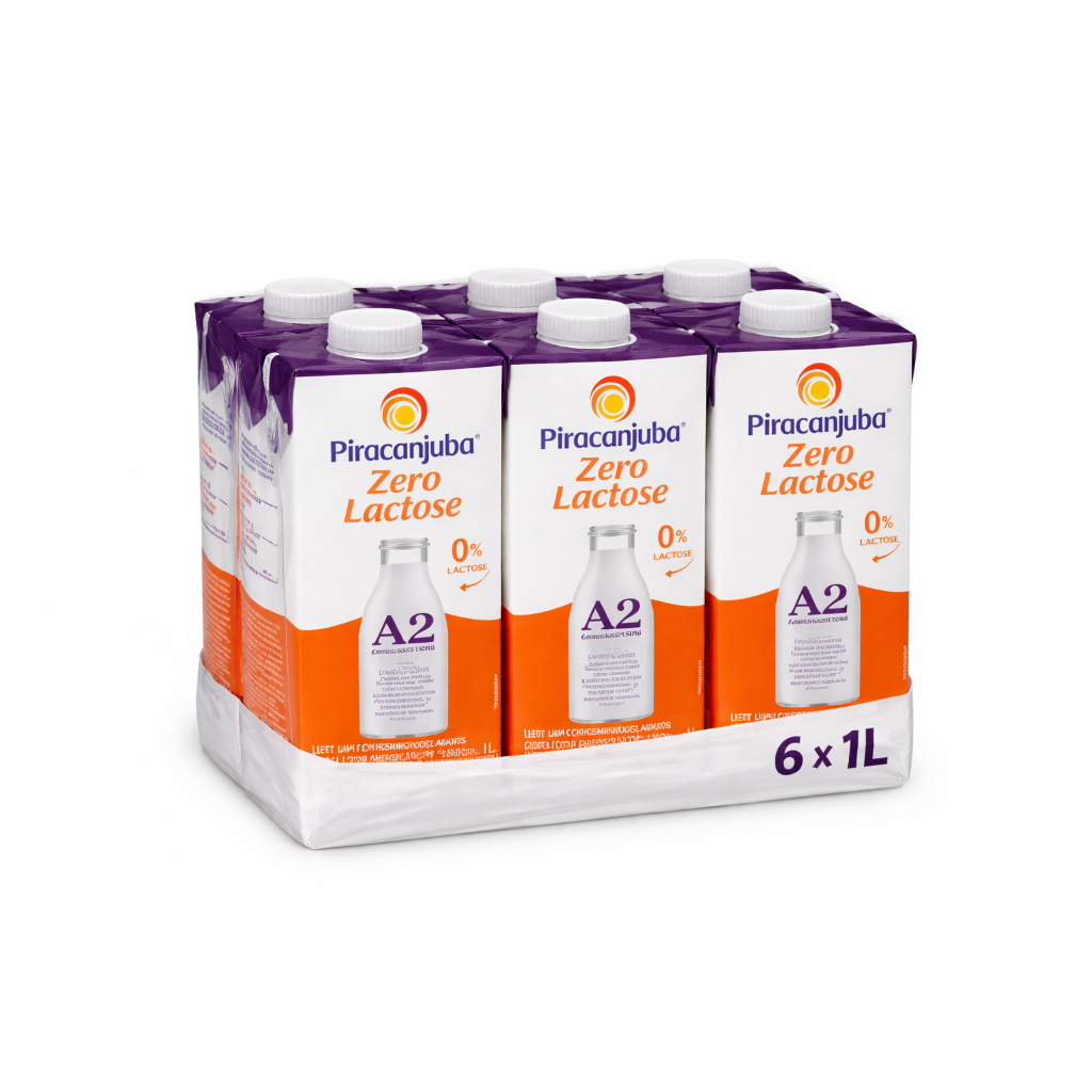 Leite A2A2 Semidesnatado Zero Lactose Piracanjuba kit 3 ou 6un 1L | saudável e sem lactose em Oferta na Shopee