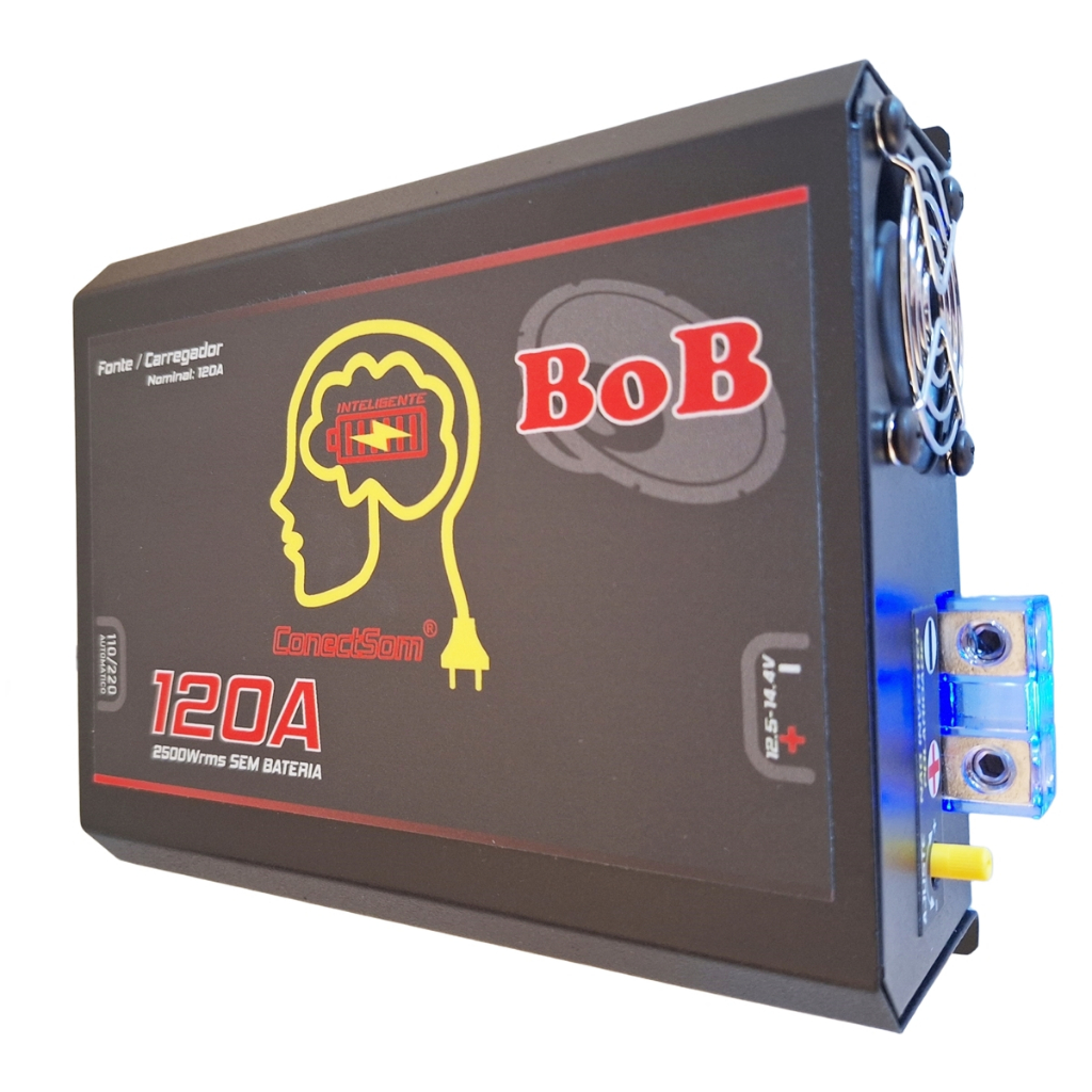 Fonte Carregador Automotiva 120a Bivolt Profissional Para Som Pesado e Caixa Bob - Alta Potência