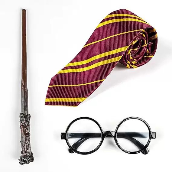 Acessórios de Cosplay Harry Potter - Varinha Mágica + Gravata + Óculos em Oferta na Shopee
