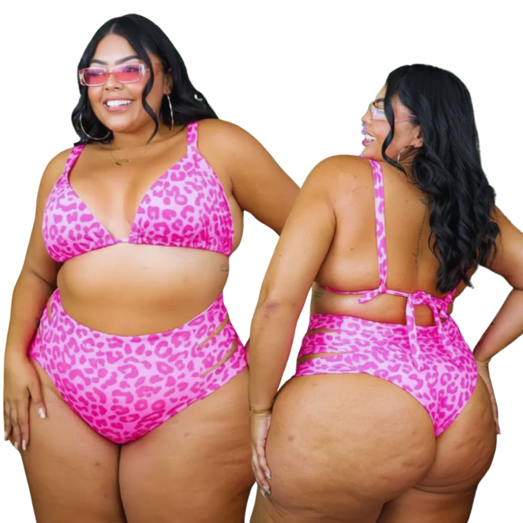 Biquini Plus Size Com Cintura Alta Moda Praia Biquíni Tendencia Verão 2023 em Oferta na Shopee