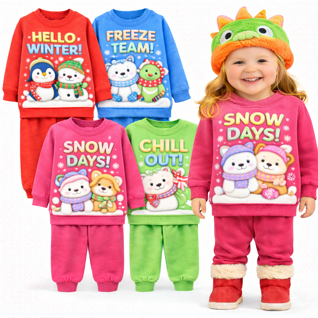 Kit Sortido 2 ou 4 Peças Conjunto Moletom Infantil Menina Inverno Feminino Bebê Infantil Manga Longa Frio Pronta Entrega