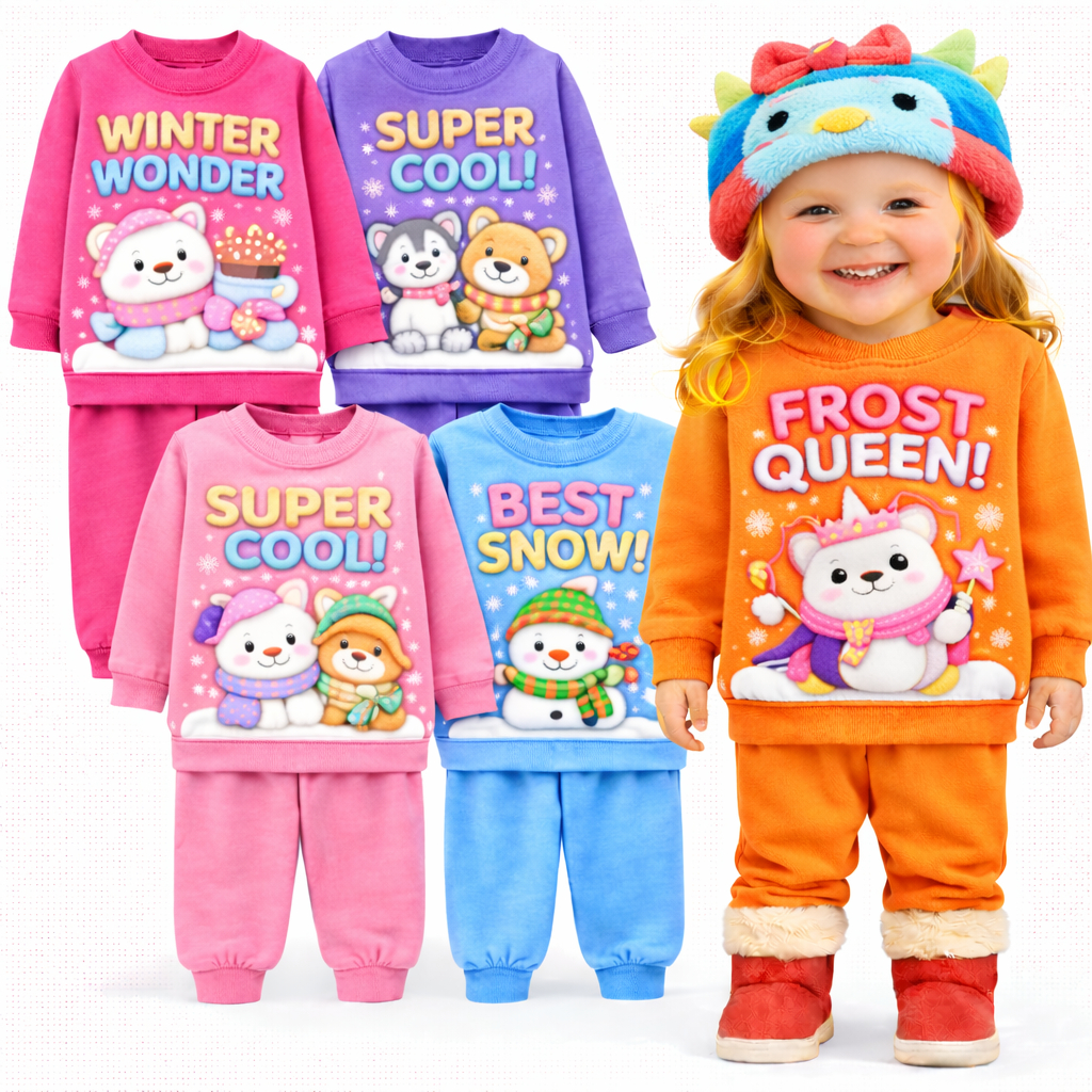 Kit Sortido 2 ou 4 Peças Conjunto Moletom Infantil Menina INVERNO Feminino Bebê Infantil Manga Longa Pronta Entrega