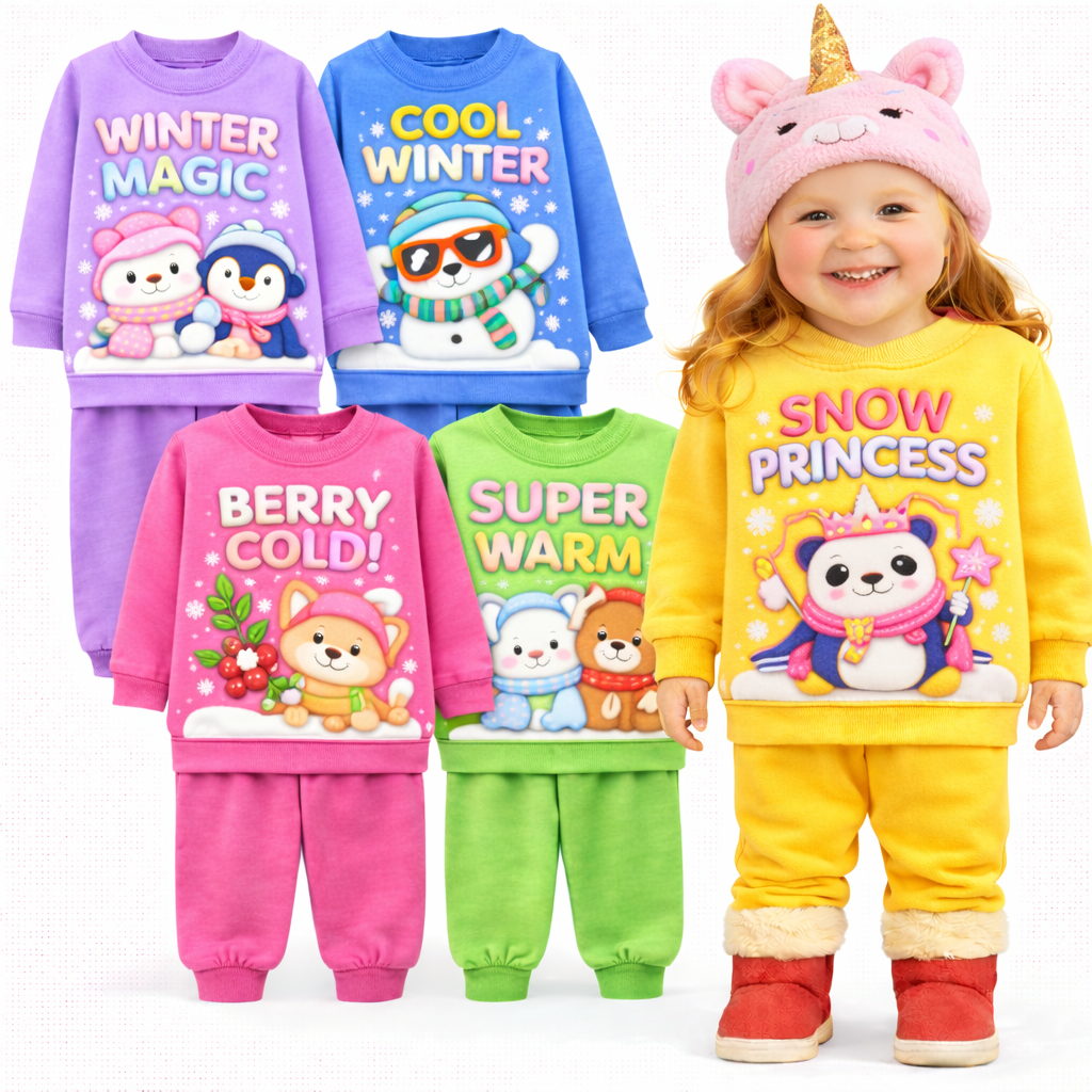 Kit Sortido 2 ou 4 Peças Conjunto Moletom Infantil Menina Inverno Frio Feminino Bebê Infantil Manga Longa Pronta Entrega