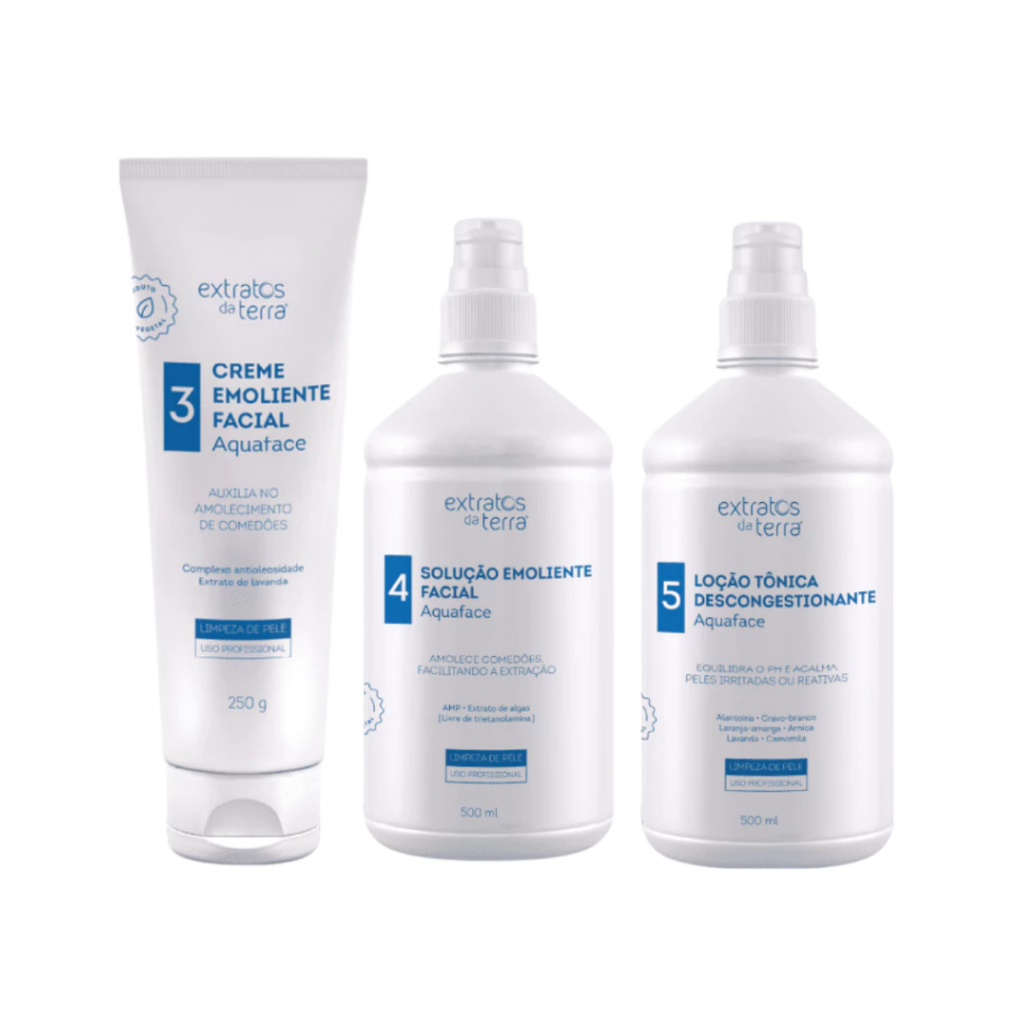 Kit Limpeza De Pele Emoliente Creme Solução Tonica Extratos - Creme Emoliente + Solução Emoliente + Loção Tonica em Oferta na Shopee