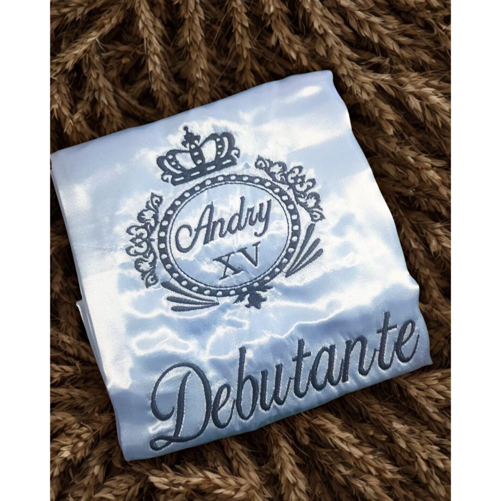 robe ,roupão de cetim com elastano Debutante personalizado