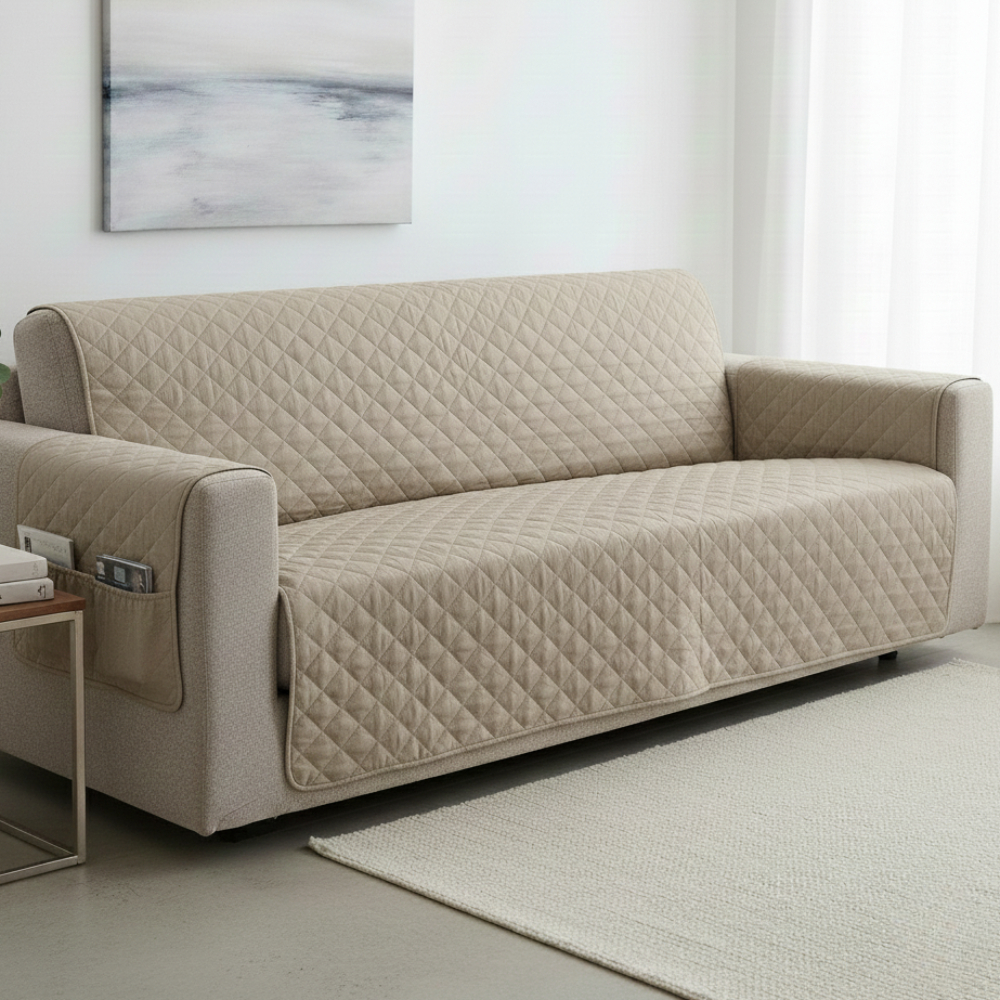 Capa Para Sofá De 1/2/3/4 Lugares Face Única Com Porta Objetos em Oferta na Shopee