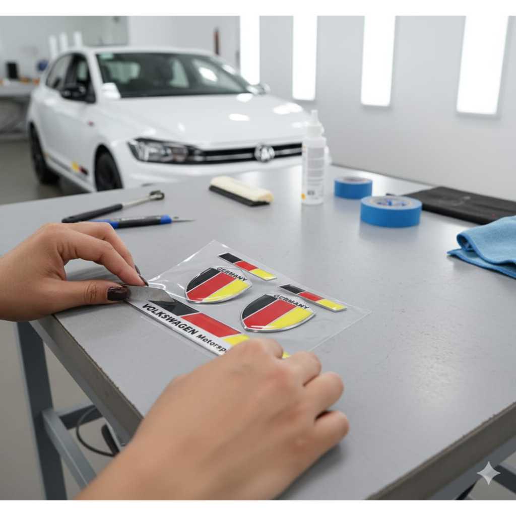 Kit Adesivos Emblema Escudo Grade Coluna Alemanha Resinado em Oferta na Shopee