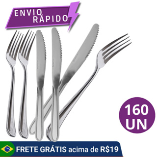 Kit Com 160 Peças de Garfo e Faca Em Inox Para Restaurantes Hotel Bares e Residências. em Oferta na Shopee