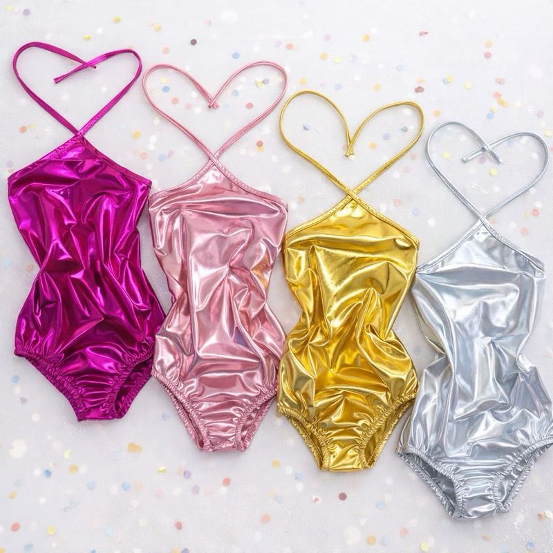 Body maiô infantil para meninas metalizado perfeito para o carnaval TAM 2 ao 14