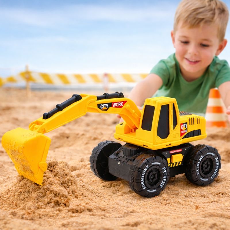 Escavadeira de Brinquedo Infantil com Fricção | Luzes e Sons Divertidos | Pá Móvel Realista +3 Anos em Oferta na Shopee