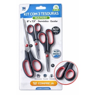 ✂️ Kit com 3 Tesouras Multiuso – Praticidade para o Dia a Dia em Oferta na Shopee